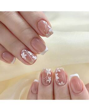 pink truck Set Of 24 Artificial Reusable Nails in Dewdrop Petals Design-picture-25
