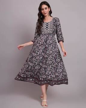 revangi Women Embroidery Fit & Flare Dress-picture-0