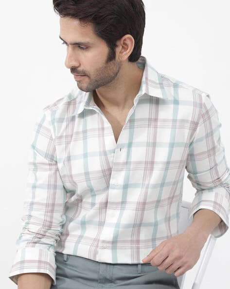 Rare Rabbit Men Regular Fit Shirt with Spread Collar