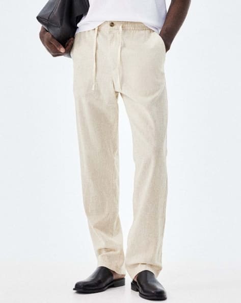 H&m Mens Corduroy H And M Corduroy Trousers Buy Beige Trousers