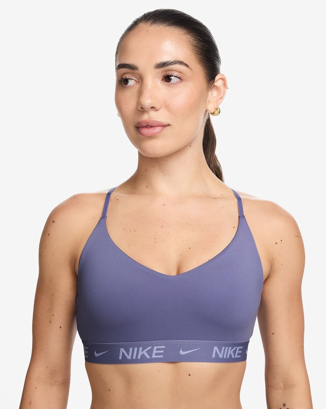 nike air training indy bra in purple