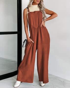 divawalk Women Square-Neck Dungaree with Insert Pockets-picture-15
