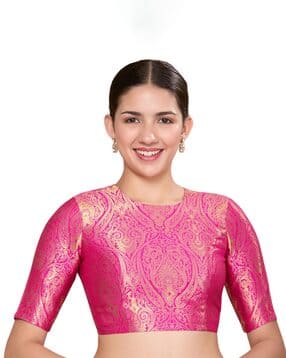 studio shringaar Women Paisley Woven Back-Open Blouse -picture-52