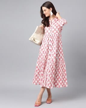 picknpick Women Floral Print Flared Kurta-picture-17