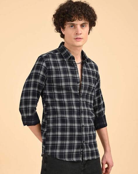 Guns & Sons Men Checks Slim Fit Shirt