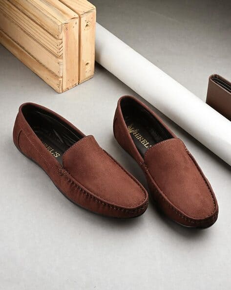 Hirel's Suede Round-Toe Loafers
