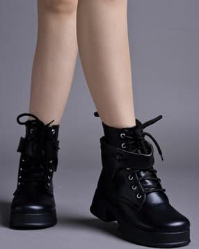 Women Ankle-Length Boots with Lace Fastening-image-36