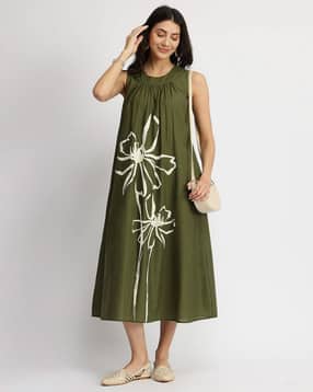 pink fort Women Floral Print A-Line Dress-picture-24