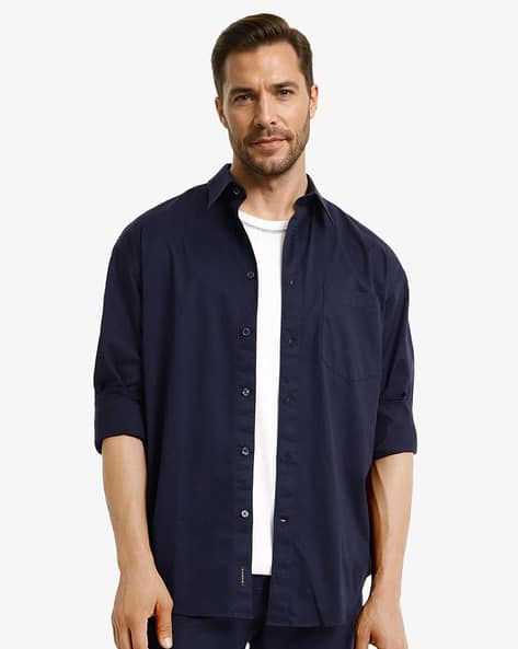 Rare Rabbit Men Cotton Boxy Fit Shirt