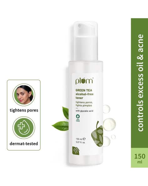 Plum Green Tea Alcohol-Free Face Toner for Oily Acneprone Skin Glycolic Acid Fights Pimples