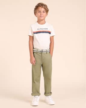 u.s. polo assn. Boys Flat Front Trousers with Insert Pockets-picture-25