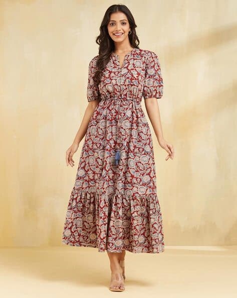 a line dress india Brown A-Line Gown: Elegant Indian Dress main image 1
