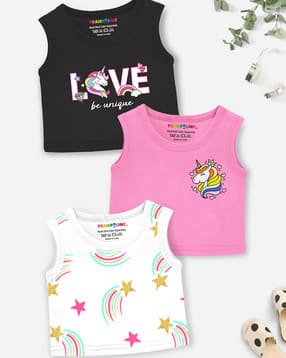 trampoline Girls Pack of 3 Round-Neck Relaxed Fit Top-picture-24