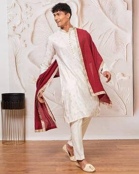 Men Stole with Embellished Border-image-43