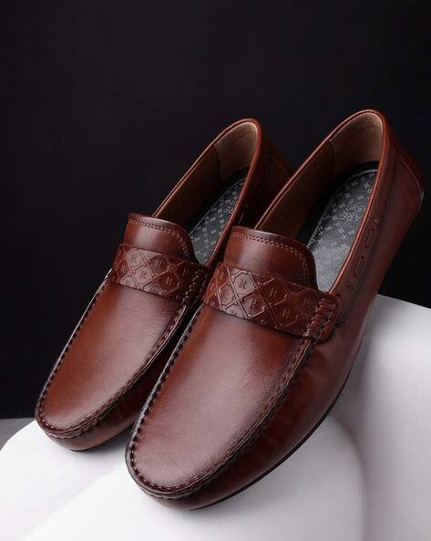Buy Rare Rabbit Men Loafers with Leather Upper Tan Color Men