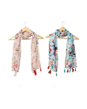 stole villa Women Floral Cotton Scarf -picture-35