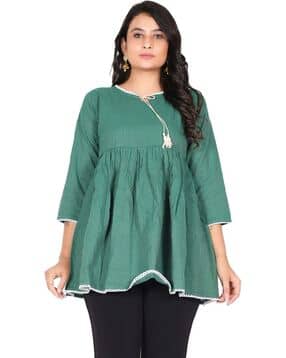 Women Cotton Loose Fit Top-image-4