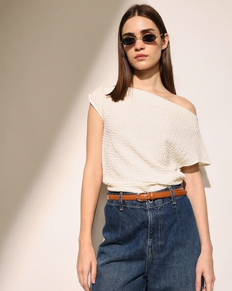Women Regular Fit One-Shoulder Top