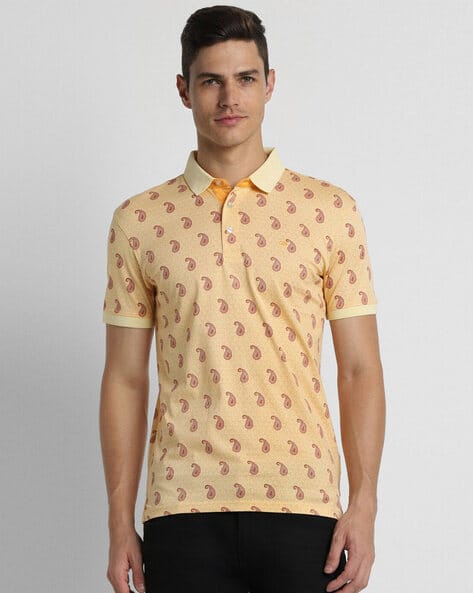 PETER ENGLAND Men Paisley Print Extra Slim Fit Polo T-Shirt
