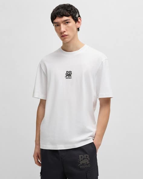 Crew Neck Hugo White Shirt Dwresto Men's T-shirt Hugo White HUGO