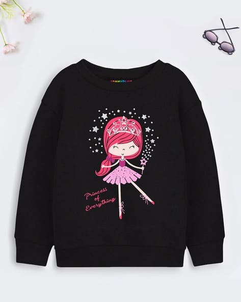 Buy Black Sweatshirts Hoodie for Girls by Trampoline Online