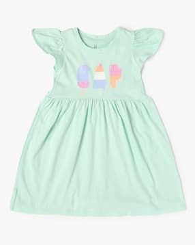 gap kids Girls Logo Print Short Sleeves Round-Neck Dress-picture-25