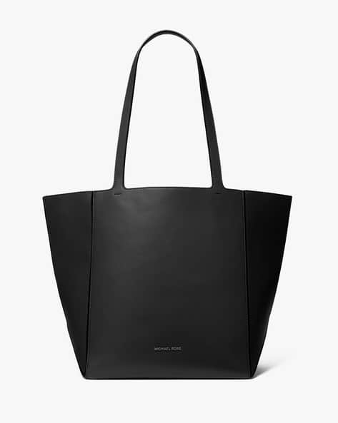 Buy Michael Kors Jordi Large Leather Tote Bag | Black Color Women