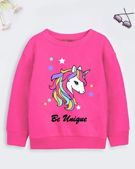 Buy Pink Sweatshirts Hoodie for Girls by Trampoline Online - Main Image
