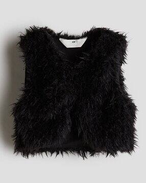 h&m Girls Fluffy V-Neck Jacket-picture-19
