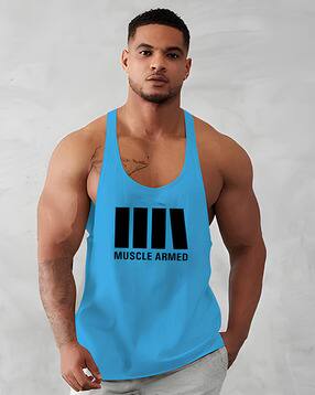 bab Men Round Neck Typographic Printed  Sleeveless Vest-picture-31