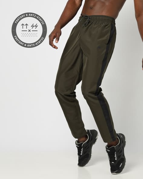 Men Straight Track Pants with Side Panel