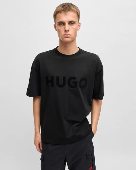 Buy HUGO Decorative Reflective Logo Oversized Cotton Crew