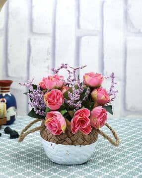 tayhaa Artificial Rose Plant with Ceramic Pot-picture-42