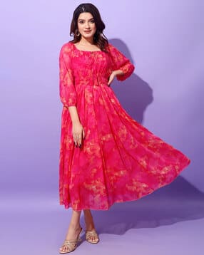 Women Printed Fit & Flare Dress-image-29