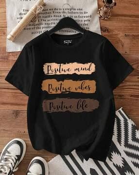 clafoutis Women Typographic Print Oversized Fit T-Shirt-picture-11