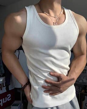 rockwell Men Ribbed Scoop-Neck Vest-picture-31