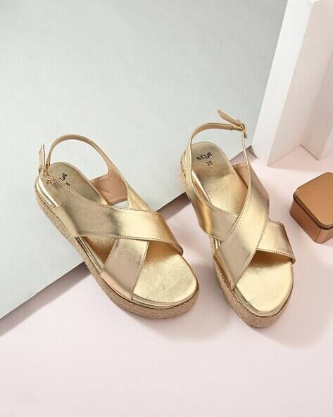 Styli Heeled Sandals with PU Upper