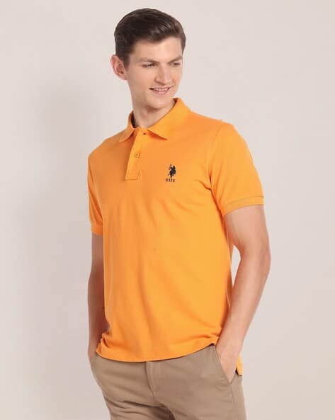 U.S. Polo Assn. Logo Embroidered Slim Fit Polo T-shirt