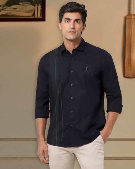 Men's Everday Regular Fit Solid Shirt | Cotton Rich | 5-Pin Pocketing