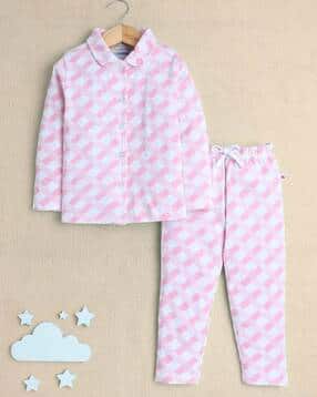 bumzee Girls Checks Nightwear Set-picture-48