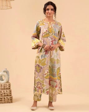texstile Women Floral Print A-line Kurta Set-picture-23