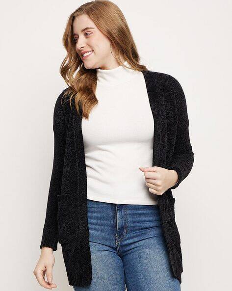 Women Front-Open Relaxed Fit Shrug