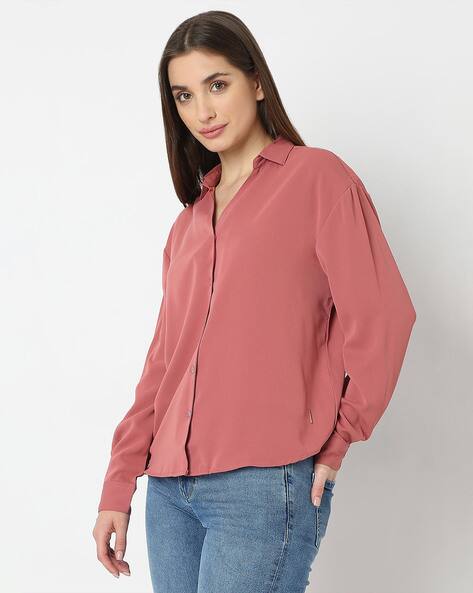SPYKAR Women Regular Fit Shirt with Spread Collar