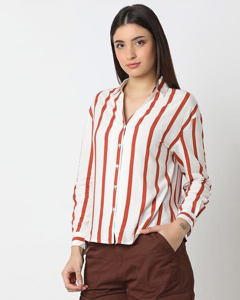 SPYKAR Women Striped Regular Fit Shirt