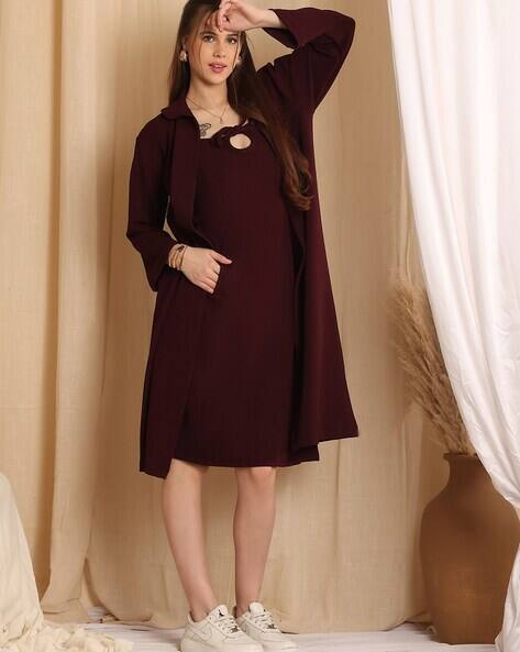 Buy NEUDIS Women Bodycon Dress with Shrug Online | Ajio.com