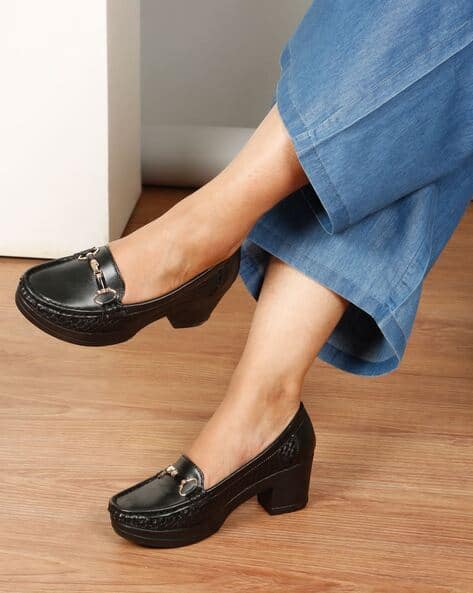Heel Black Flat Loafers Where's That From Black Kingston Wide Fit