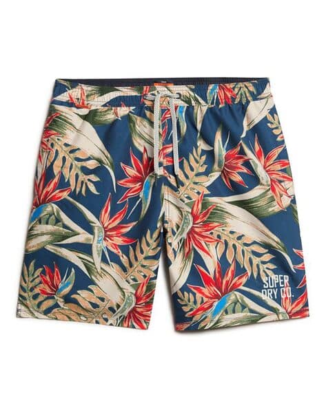 Men Hawaiian Print 16 Swim Shorts