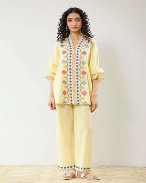 Women Embroidered Cotton 2-Piece Sets