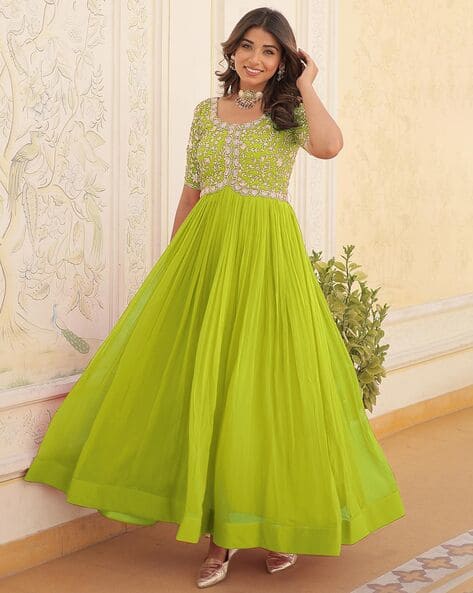 Buy Parrot Green Dresses & Gowns for Women by SVARAA Online | Ajio.com
