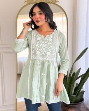 Women Embroidery Flared Tunic